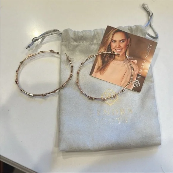 Kendra Scott Rose Gold Hoop Earrings - Picture 2 of 4